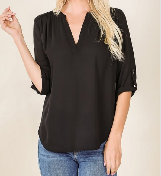 Women's Black Chiffon Shirt