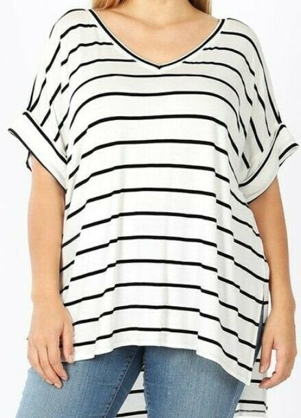 Women's 1X Striped Tunic