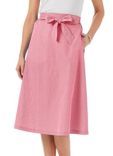 Women's 4X Pink & White Striped Skirt