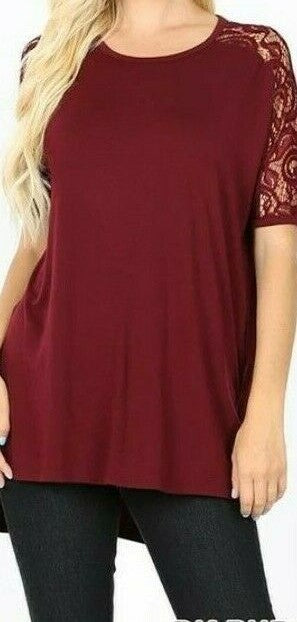 Women's Cabernet Tunic 1X-2X-3X Hi Lo Hem