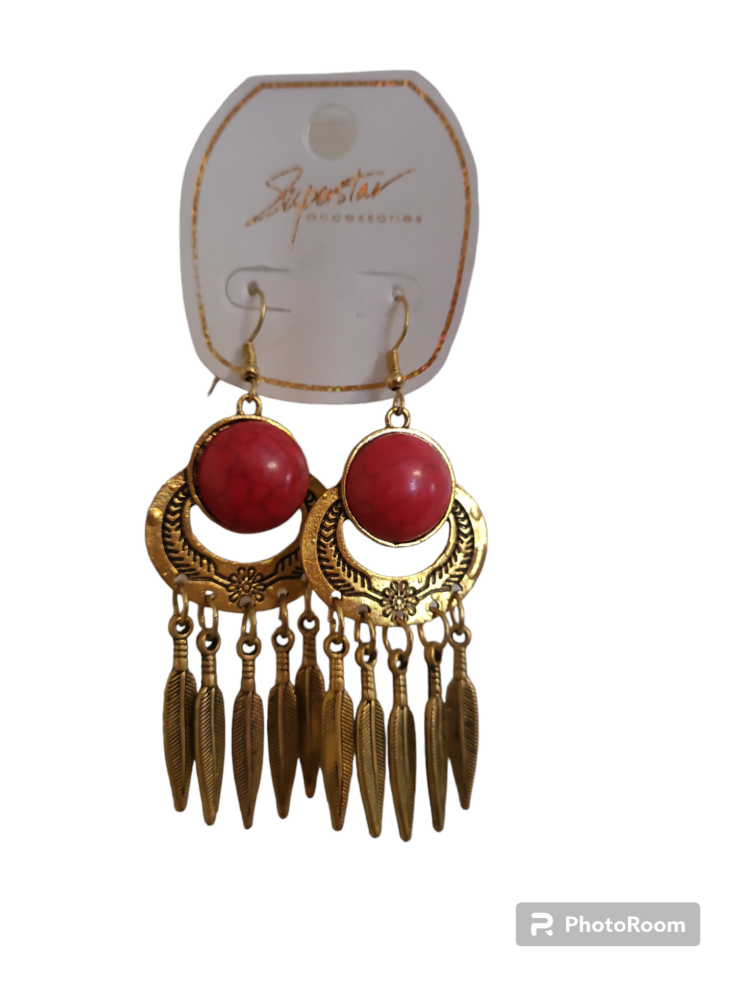 Women's Gold-tone Feather Earrings