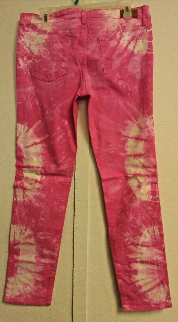 Women's Junior Pink & White Tie Dye Jeans Size 1&3